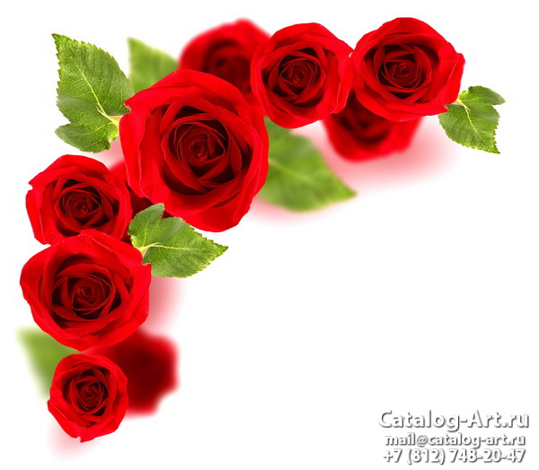 Натяжные потолки с фотопечатью - Красные цветы 41